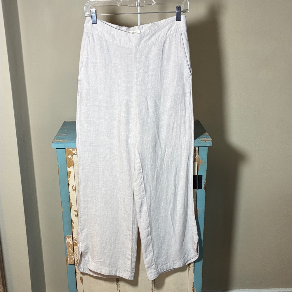 Christian Soriano 100% Cream Linen Pull On Pants. Size Small